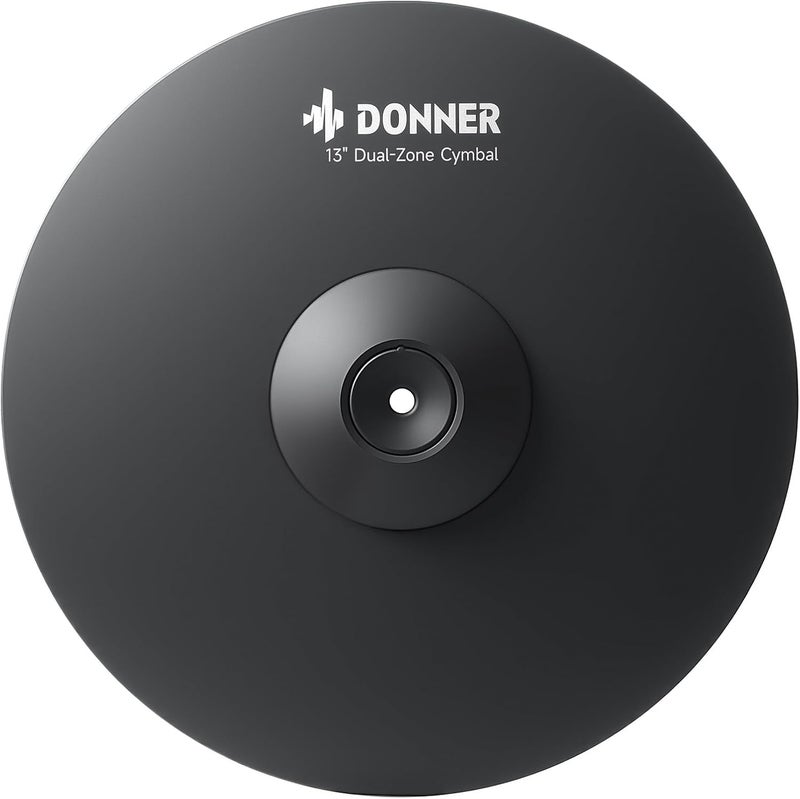 Donner Mute Cymbal for Electronic Drum Set, 13-inch Dual Zone Crash for Electric Drum Kit, 2 Zone E Cymbal for Digital Drum (CYB-13D) - Image 1